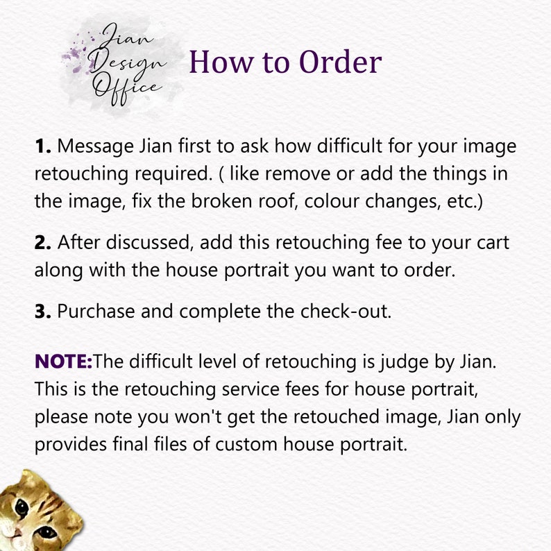 Make a Perfect Image for Your Custom House Portrait House Portrait-Image Retouching ADD-ON Listing for House Portrait Special Required