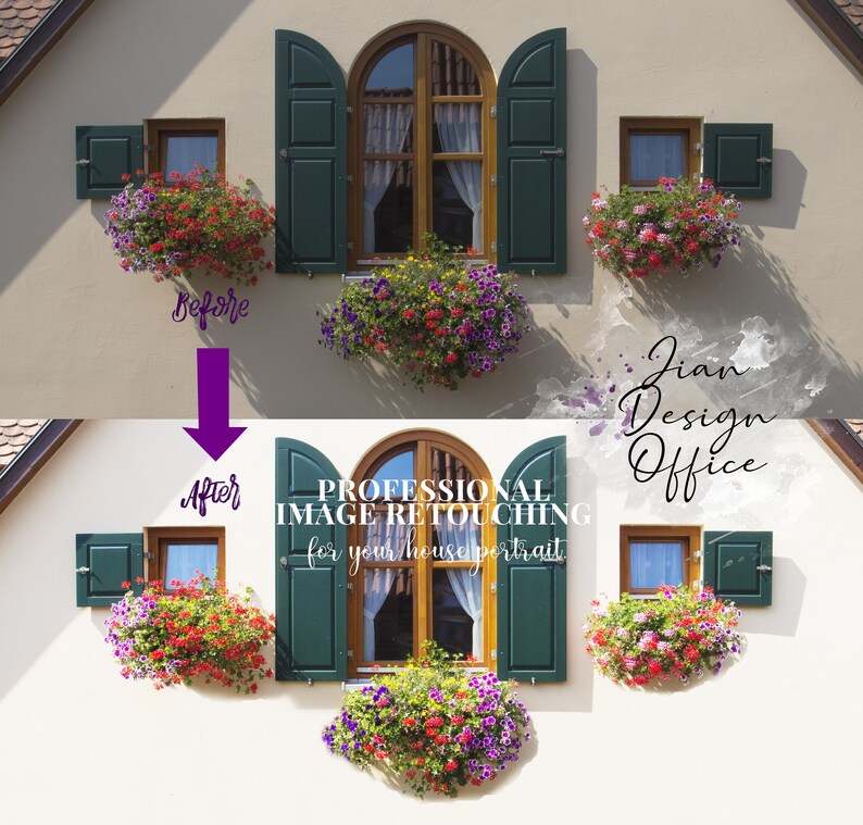 Make a Perfect Image for Your Custom House Portrait House Portrait-Image Retouching ADD-ON Listing for House Portrait Special Required