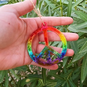 Rainbow Peace Sign Ornament
