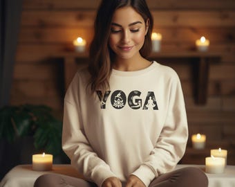 Sudadera de yoga: diseño acogedor con flor de loto, ideal para profesores de yoga, meditación, mindfulness, fitness y comodidad diaria.