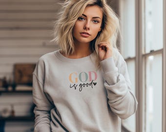 Sudadera "Dios es bueno" / Ropa cristiana para mujeres y adolescentes / Regalo religioso / Ropa religiosa inspiradora / Camiseta para grupos juveniles