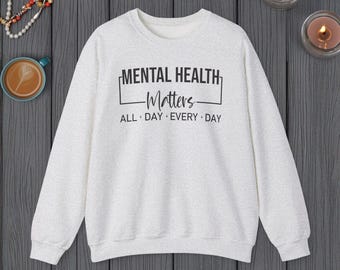 Sweat-shirt Questions de santé mentale | Sweat à capuche All Day Every Day | Cadeau d'entraide et de sensibilisation pour les défenseurs des droits de l'homme, les amis et les proches