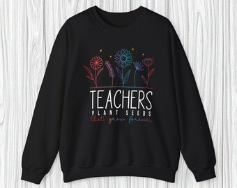 Sudadera "Semillas que Crecen para Siempre" – Diseño Floral Inspirador – Un Regalo Ideal para Jardineros, Maestros, Educadores y Amantes de la Naturaleza