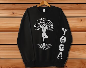 Sudadera de yoga Árbol de la Vida / Diseño único de manga de yoga / Ropa deportiva inspiradora para amantes del yoga, profesores y aficionados a la atención plena