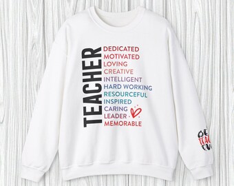 Sudadera para maestros / Inspiradora con detalle de manzana en la manga / Regalo considerado para maestros y educadores / Agradecimiento a los maestros