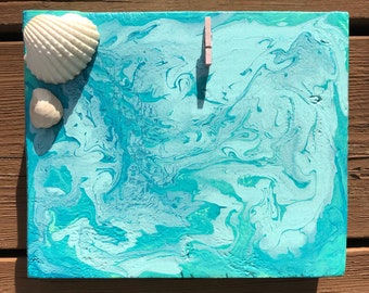 Rustic Photo Frame With Pour Art - Medium