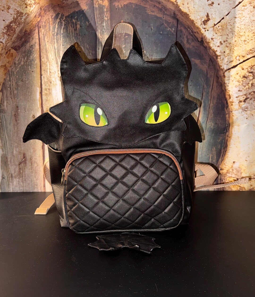 Dragon Backpack – Night Fury Inspired | Handmade Faux Leather Bag ...
