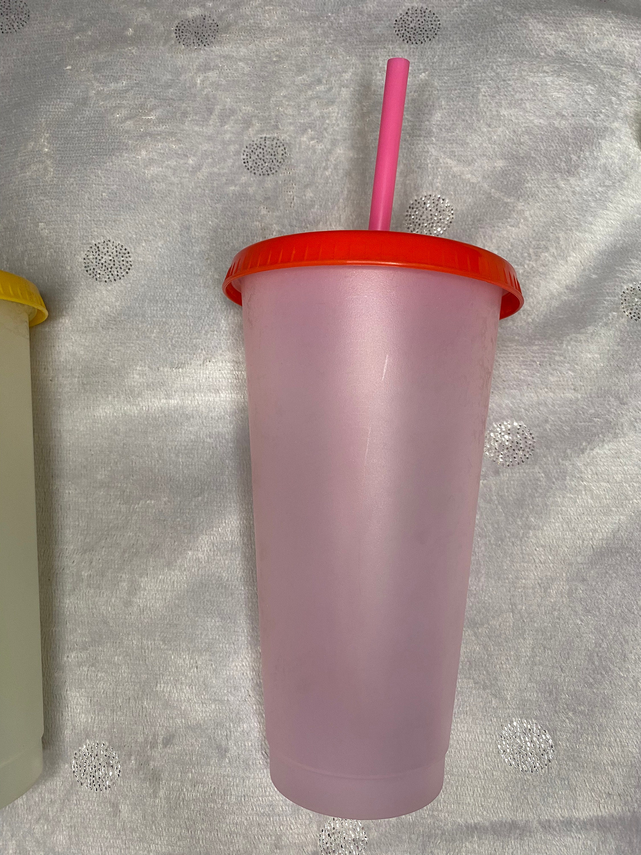 Personalized Cups with Straws Holographic Color Changing Cup Etsy