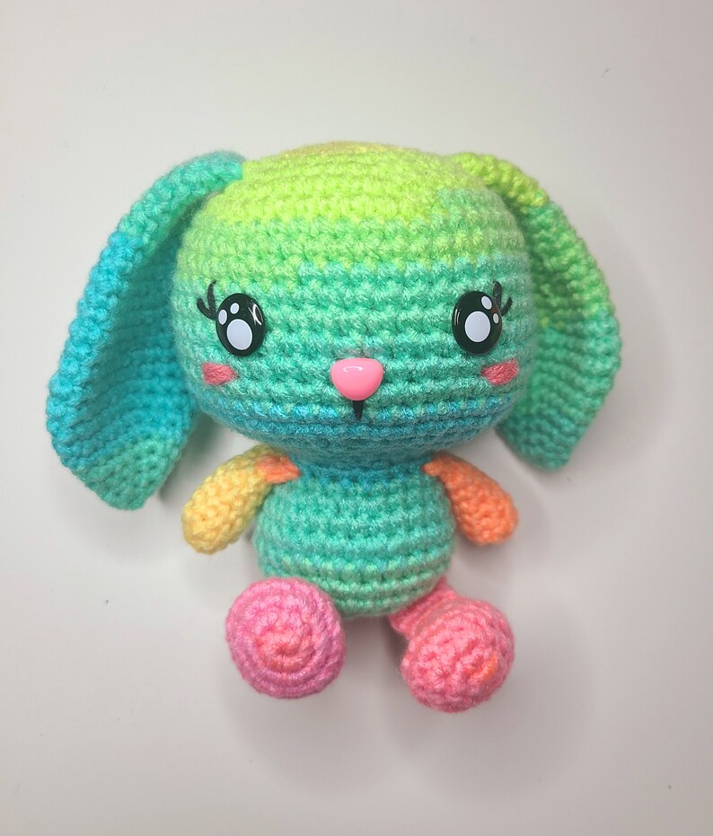 Rainbow Bunny Crochet Bunny Bunny Plush Rainbow Plush Etsy