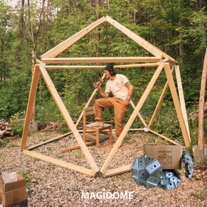 Magidome® Steel Geodesic Dome Connectors- Build a tent, greenhouse dome, trellis, aviary,  playhouse, yoga meditation dome, or yurt!