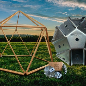 Magidome® geodetische koepelconnectoren: bouw een schuur, yurt, broeikas, tent, jachtgordijn, speelhuisje, trouwkoepel, podium, klein huis.