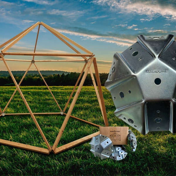 Magidome® Steel Geodesic Dome Connectors - Build a shed, yurt, greenhouse, tent, hunting blind, playhouse, wedding dome, stage, tiny home.