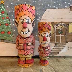 Heatmiser! The legendary Rankin & Bass character from The Year Without A Santa Claus. Hand-carved in basswood.
