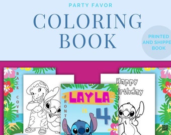 Stich coloring book, Stich coloring book, party favor, Stich party favor, Stich theme party decor, custom party favor, personalized favor.