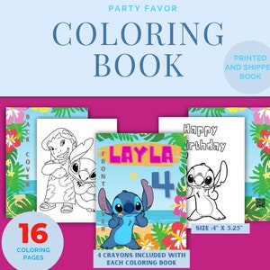 Stich coloring book, Stich coloring book, party favor, Stich party favor, Stich theme party decor, custom party favor, personalized favor.