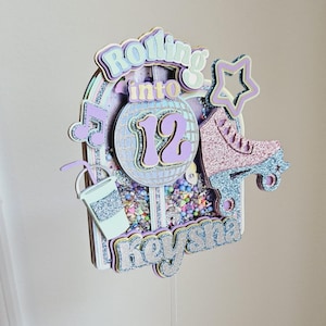Roller skate cake topper roller skate theme cake topper roller skate party decor retro skate cake decor 80&#39;s theme roller rink party disco