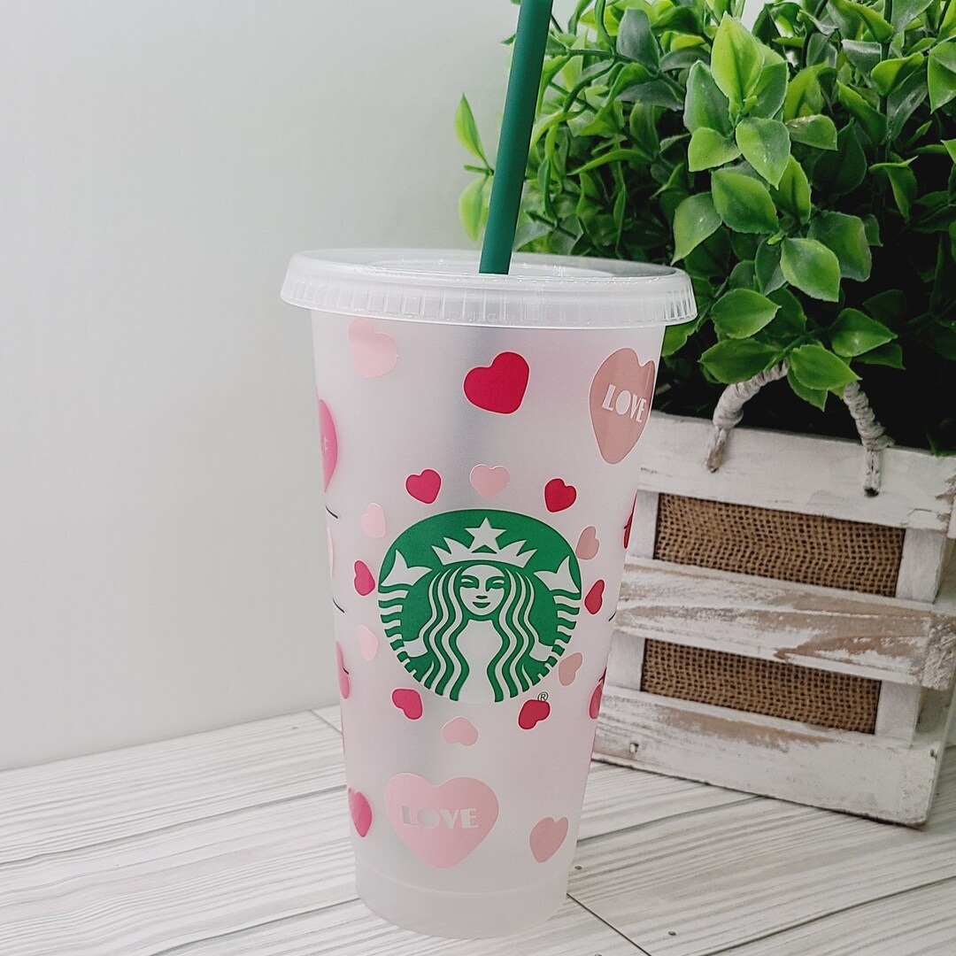 Starbucks Personalized Cup, Valentine's Day Cup, Tumbler Cup, Plastic