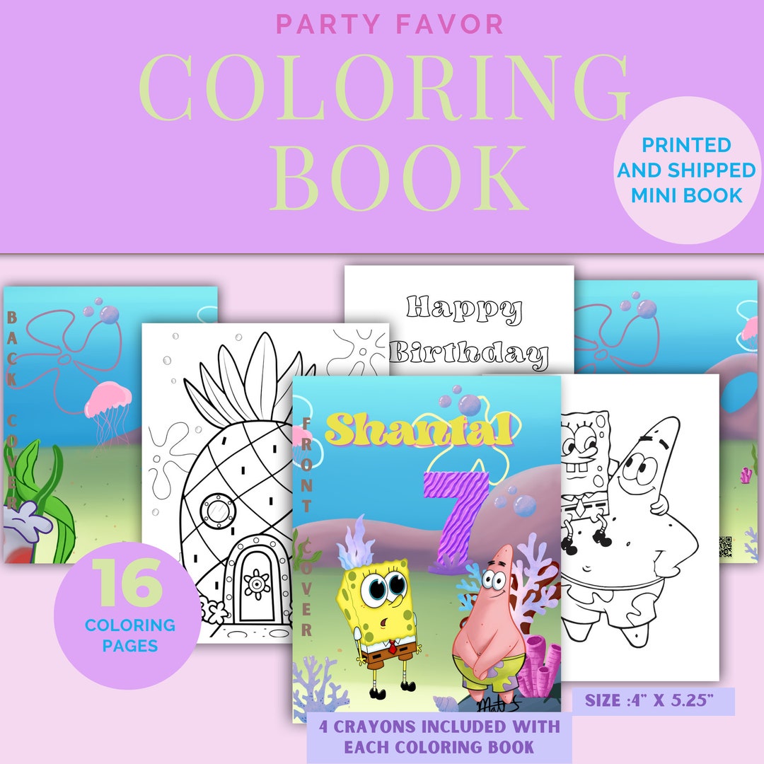 Sponge Bob Coloring Book Coloring Book Custom Coloring Book - Etsy