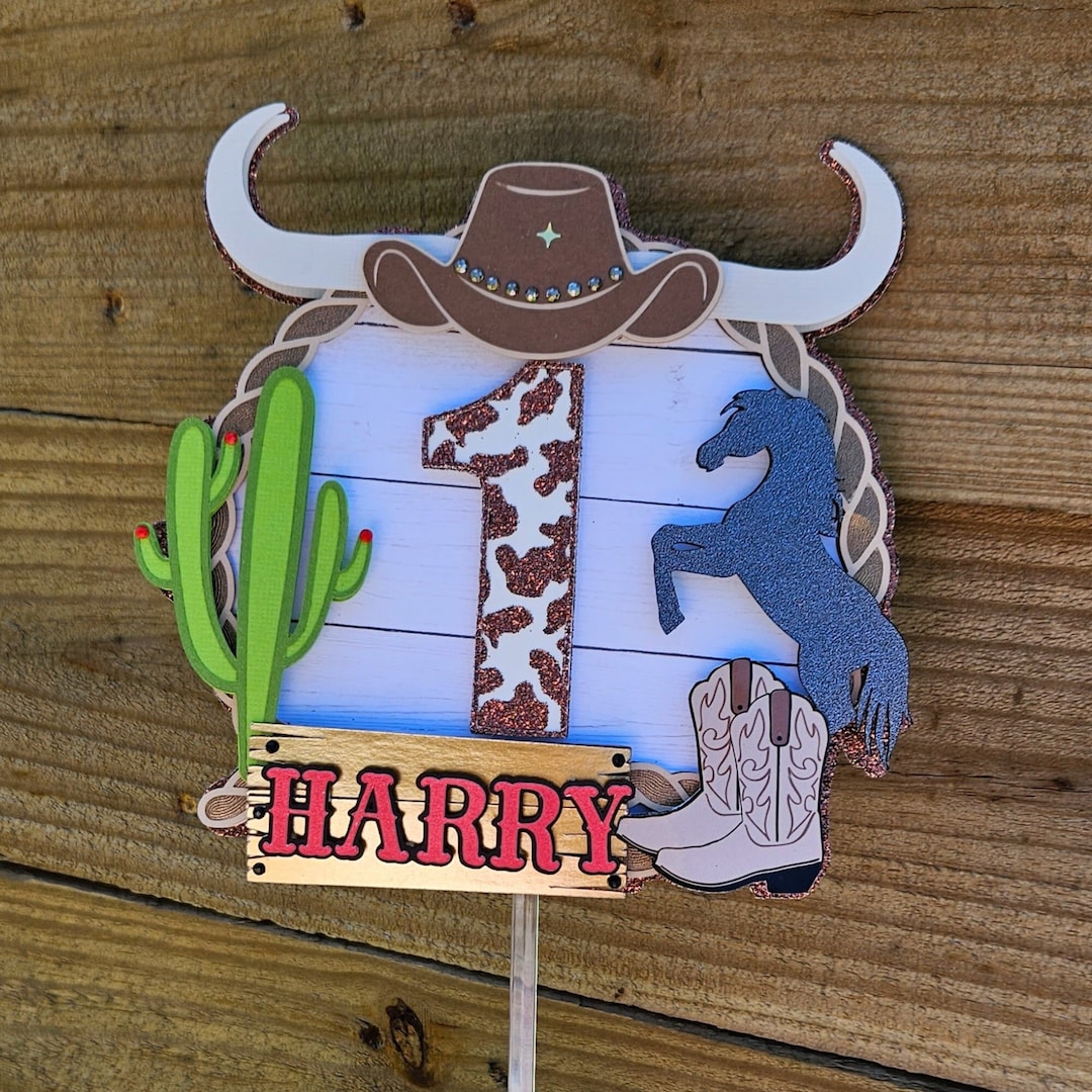 Cowboy Cake Topper Cowboy Cake Topper Cowboy Party Rodeo Theme Party Western Theme