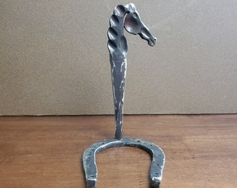 Hand forged horse scuplture