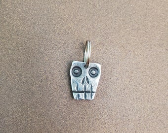 Hand Forged Skull Keychain "6"