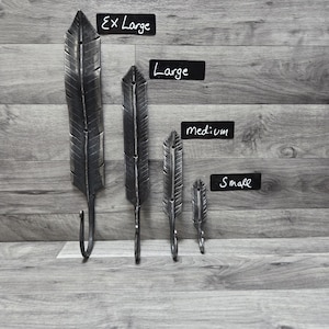 Hand Forged Feather Hook (multiple sizes available)