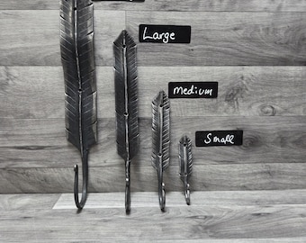 Hand Forged Feather Hook (multiple sizes available)