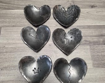 Small Forged Heart Bowls
