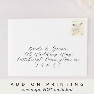 Printed Guest Addresses, Wedding Envelope Digital Printed Guest Address, Script Lettering Envelope Printing Addresses, Wedding Invite Add-On