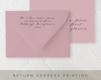 Wedding Envelope Printed Return Address Add-On or Calligraphy Return Address, Wedding Stationery Envelope Address Printing Add On