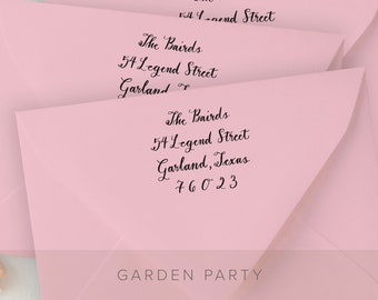 Vintage Calligraphy Wedding Return Address Stamp - Custom RSVP Envelope Stamper for Married Couples