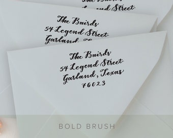 BOLD BRUSH Return Address Stamp, Wedding Envelope Address Stamp Add On, Wedding RSVP Envelope Address Stamp