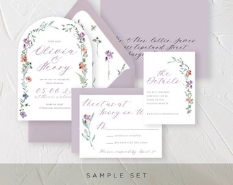 Sample Calligraphy Wedding Invitation, Wedding Invitation Suite Sample Set