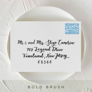 Brush Lettering Envelope Calligraphy, Modern Wedding Stationery Brush Calligraphy Envelopes