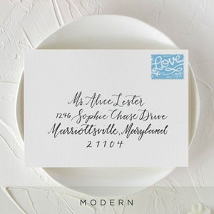 Modern Wedding Invitation Envelope Calligraphy, Modern Wedding Invitation Suite Envelopes