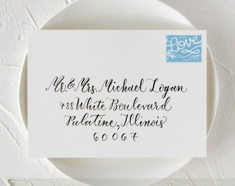 Fall Wedding Envelope Calligraphy, Timeless Guest Address Lettering