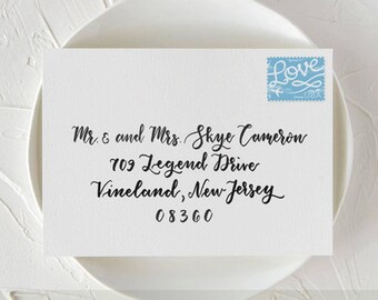 Brush Lettering Guest Address Envelopes, Modern Wedding Calligraphy