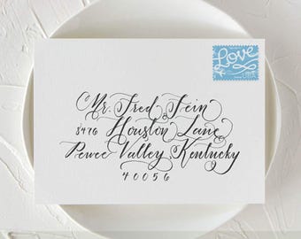 Modern Wedding Invitation Envelope Calligraphy, Custom Flourished Addressing Service, Elegant Formal Stationery