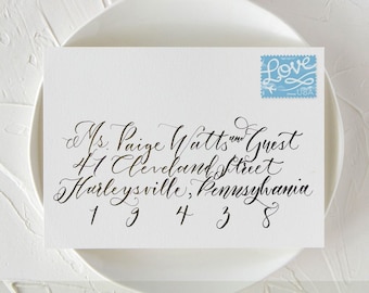Guest Address Calligraphy for Wedding Invitation Envelopes, Fairytale Modern Script