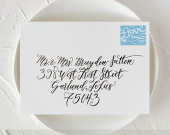 Boho Wedding Envelope Addressing, Bohemian Calligraphy Guest Addresses