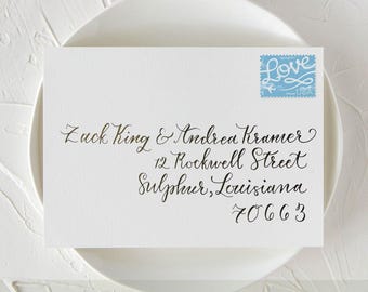 Rustic Garden Wedding Envelope Calligraphy, Hand Written Guest Addresses