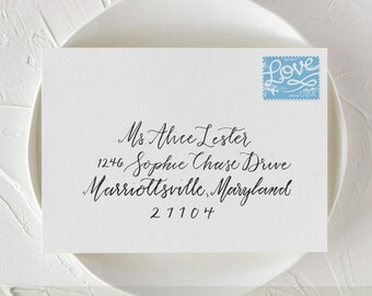 Modern Calligraphy Envelope Addressing, Wedding Invitation Guest Addressing
