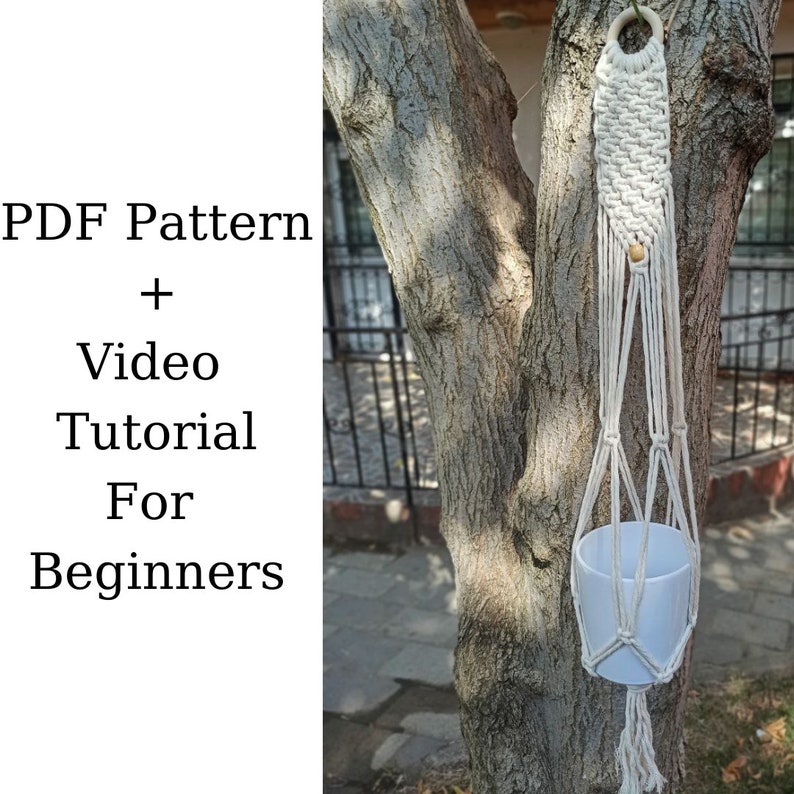Macrame Plant Hanger Pattern – Easy DIY With Video Tutorial (PDF ...