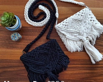 Macrame Bag PDF Pattern Mini Shoulder Purse Macrame Tutorial Crossbody,  Messenger Makrome Bag Pattern