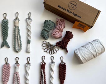 Macrame Keychain Kit for Beginners - Make 9 Keychains