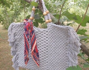 Macrame Beach Bag Pattern – DIY Tote Purse (PDF & Video)