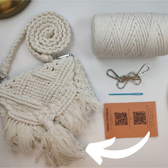 DIY Macrame Bag KIT Make Your Own Shoulder or Crossbody Purse