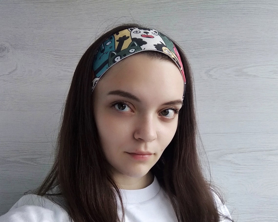 Funny cotton headband with an animal print. Fashion summer Etsy