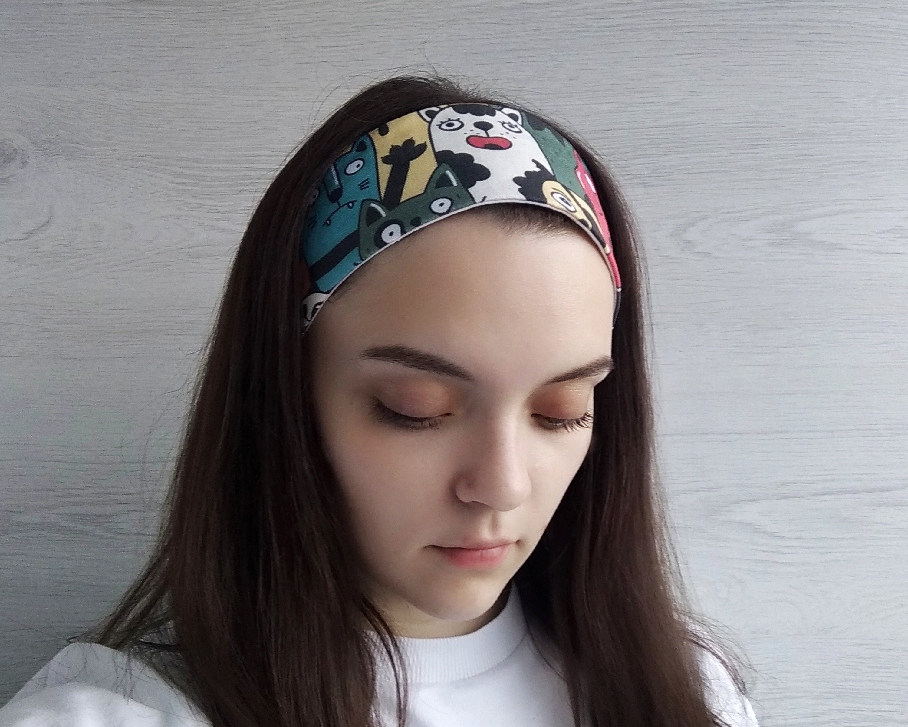 Funny cotton headband with an animal print. Fashion summer Etsy