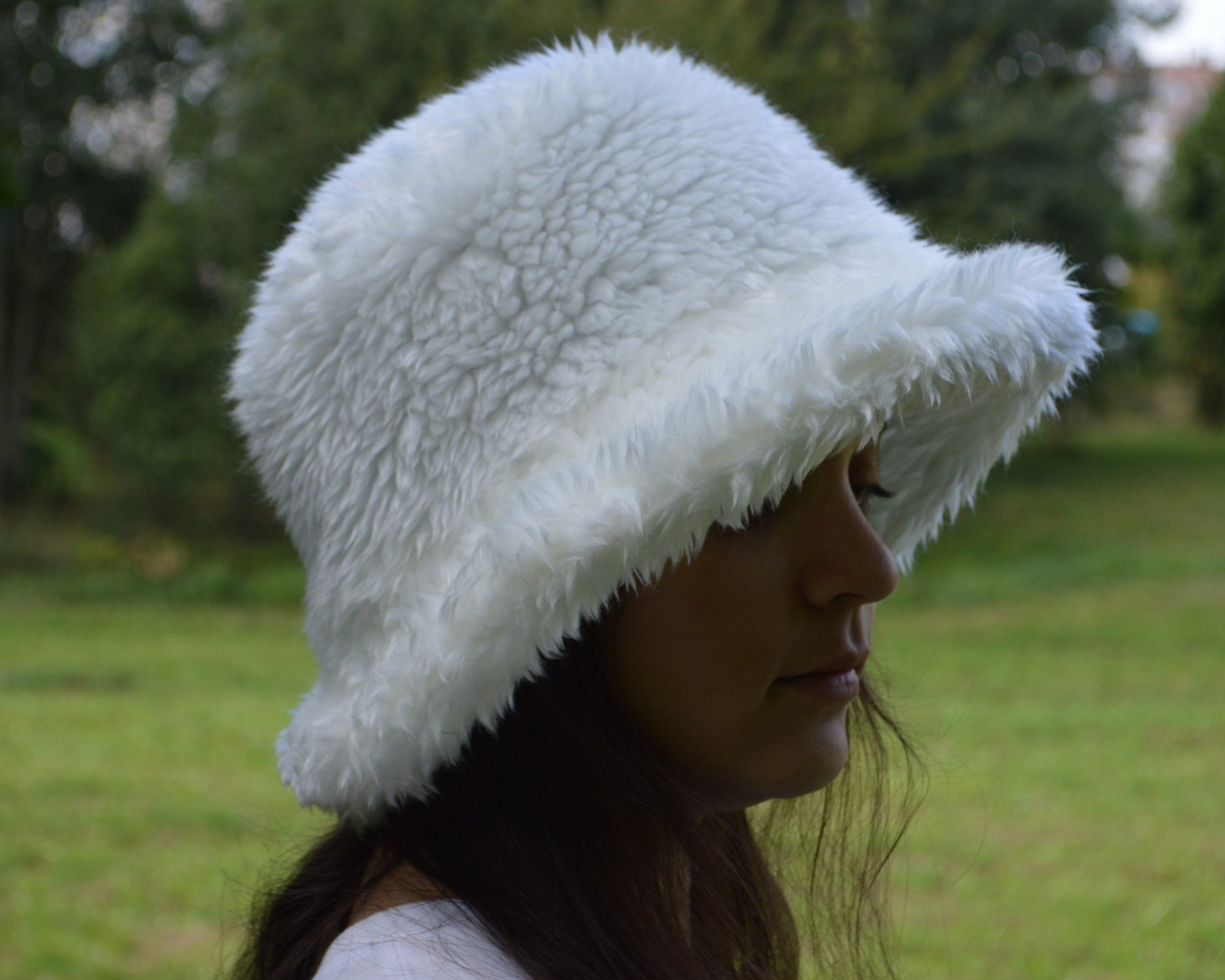 Faux Fur Bucket Hat. Fashion White Teddy Hat. Cute Fluffy Hat. | Etsy